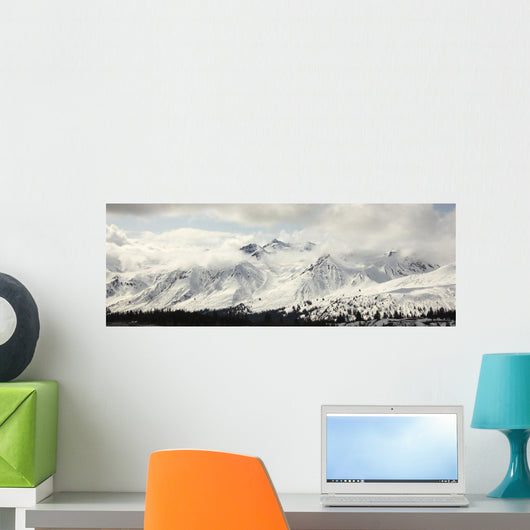 Panoramic View Of Snow-Covered St Elias Mountains Wall Mural