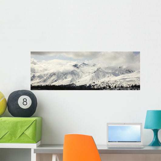 Panoramic View Of Snow-Covered St Elias Mountains Wall Mural