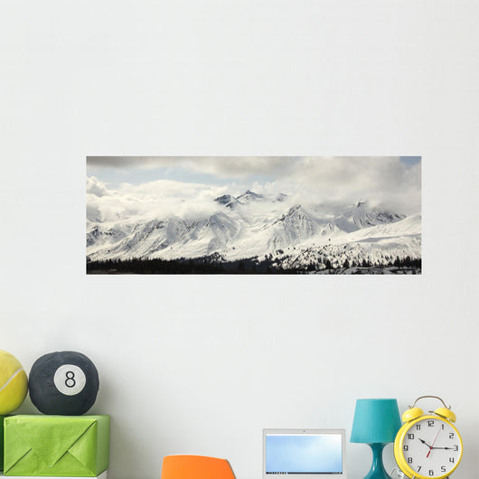 Panoramic View Of Snow-Covered St Elias Mountains Wall Mural