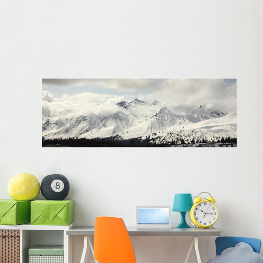 Panoramic View Of Snow-Covered St Elias Mountains Wall Mural
