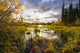Yukon River And Fall Colours At Sunset, Yukon Wall Mural