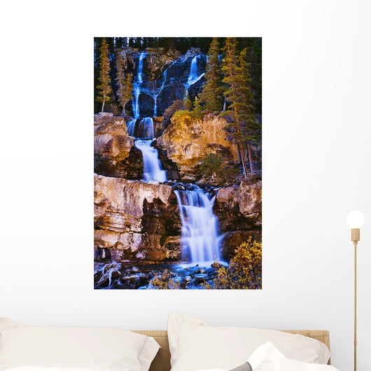Artist's Choice: Tangle Falls At Dusk, Jasper National Park, Alberta Wall Mural