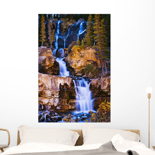 Artist's Choice: Tangle Falls At Dusk, Jasper National Park, Alberta Wall Mural