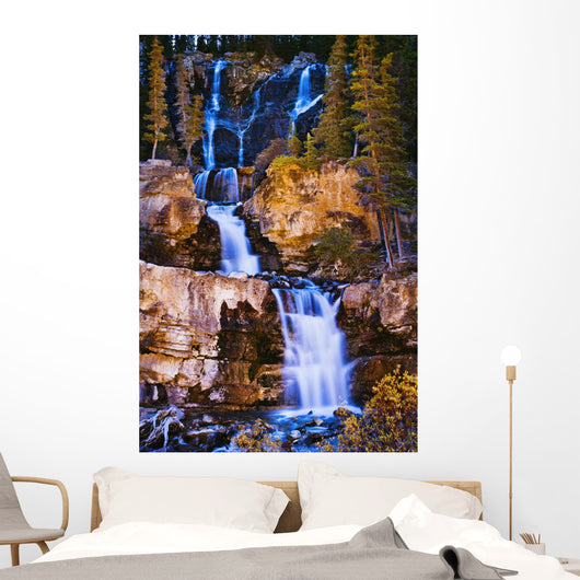 Artist's Choice: Tangle Falls At Dusk, Jasper National Park, Alberta Wall Mural