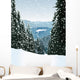 winter snow scene - illustration Wall Mural