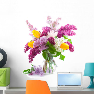 Spring Bouquet Wall Decal shown on a wall
