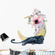 Watercolor Peony Moon Panther Wall Decal