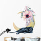 Watercolor Peony Moon Panther Wall Decal