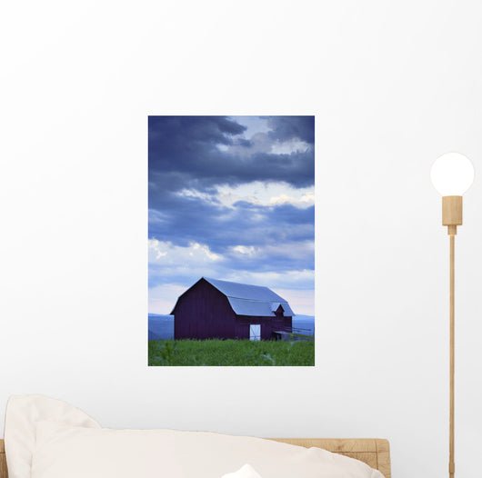 Barn And Clouds, Pohenegamook Wall Mural