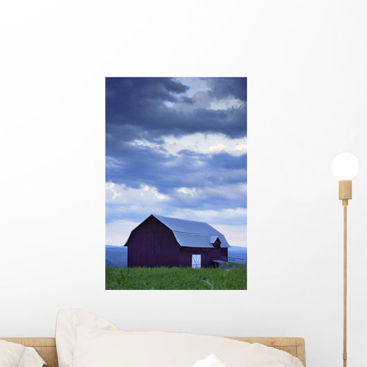 Barn And Clouds, Pohenegamook Wall Mural