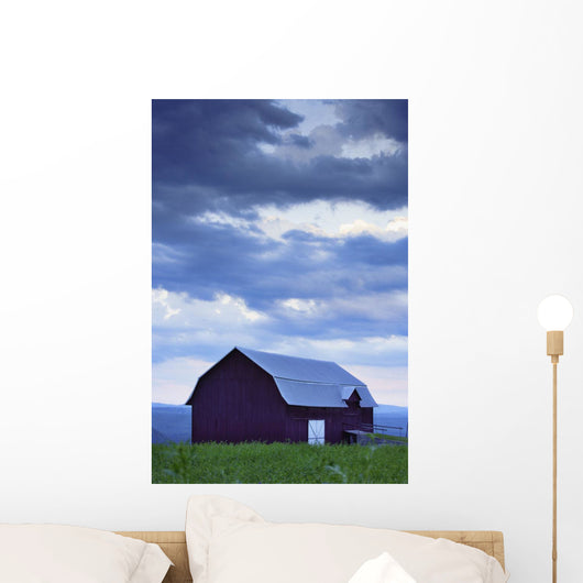 Barn And Clouds, Pohenegamook Wall Mural