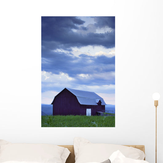 Barn And Clouds, Pohenegamook Wall Mural
