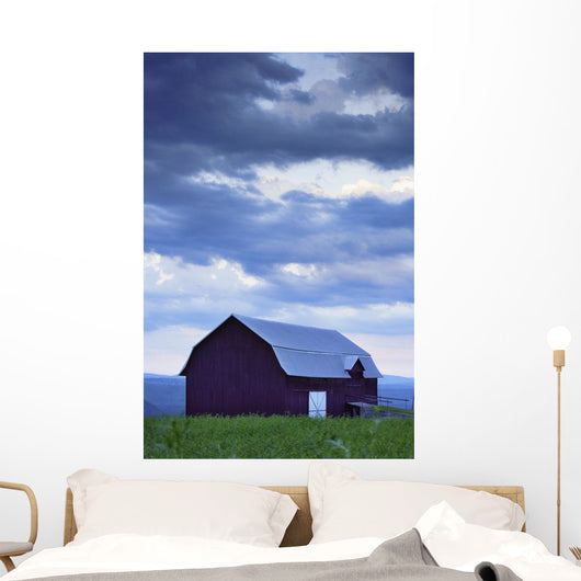 Barn And Clouds, Pohenegamook Wall Mural