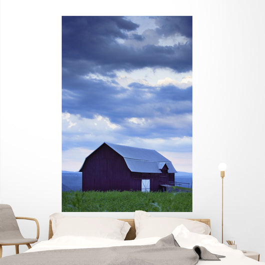 Barn And Clouds, Pohenegamook Wall Mural