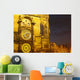 Night Lights Of The Astronomical Clock On The Old Town Hall Wall Mural