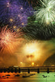Artist's Choice: Fireworks Over Montmorency Falls, Quebec Wall Mural
