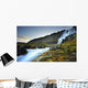 The River Dynjandi Flows Over Fjallfoss At Dawn Wall Mural