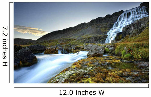 The River Dynjandi Flows Over Fjallfoss At Dawn Wall Mural