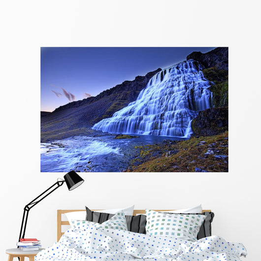 The River Dynjandi Flows Over Fjallfoss Wall Mural