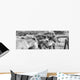 Black And White Image Of Icelandic Horses In The Wind, Iceland Wall Mural