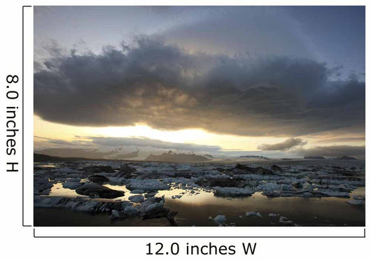 Lenticular Clouds Over The Ice Lagoon Of Jokulsarlon At Sunset Wall Mural