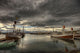 Dramatic Clouds Over Husavik Harbour, Northern Iceland Wall Mural