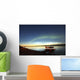 Aurora Borealis Over The Mackenzie River With Float Planes Wall Mural