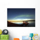 Aurora Borealis Over The Mackenzie River With Float Planes Wall Mural