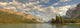 Panoramic Of Spirit Island On Maligne Lake Wall Mural