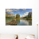 Spirit Island At Sunset, Maligne Lake, Jasper National Park, Alberta Wall Mural