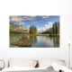 Spirit Island At Sunset, Maligne Lake, Jasper National Park, Alberta Wall Mural