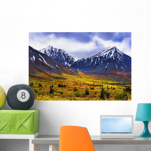 Fall Colours And Auriol Range, Kluane National Park, Yukon Wall Mural