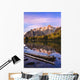 Schaffer Lake And Mount Huber At Sunset Wall Mural