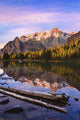 Schaffer Lake And Mount Huber At Sunset Wall Mural
