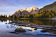 Schaffer Lake And Mount Huber At Sunset Wall Mural