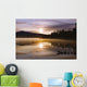 Mist Over Lake At Sunrise, Northern British Columbia Wall Mural