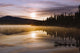 Mist Over Lake At Sunrise, Northern British Columbia Wall Mural