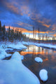 Orange Clouds At Sunset And Little Hazel Creek, Yukon Wall Mural