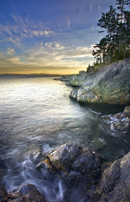 Rocky Shore At Sunset Wall Mural