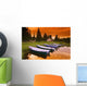 Boats And Cottage At Dusk Wall Mural
