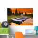 Boats And Cottage At Dusk Wall Mural