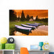 Boats And Cottage At Dusk Wall Mural