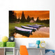 Boats And Cottage At Dusk Wall Mural