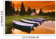 Boats And Cottage At Dusk Wall Mural