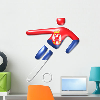 Fua Ball Serbien Football Wall Decal shown on a wall