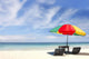 Umbrella and Chairs on Sand Beach 