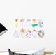 Unicorn Birthday Party Numbers Wall Decal Sticker Set