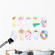 Unicorn Birthday Party Numbers Wall Decal Sticker Set
