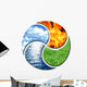 Four Elements as Yin Yang Wall Decal
