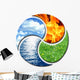 Four Elements as Yin Yang Wall Decal